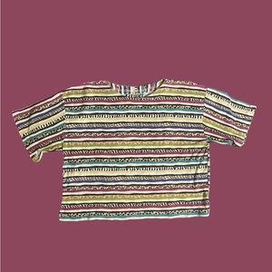 80s vintage authentic Forenza multi color animal print crop top shirt woman